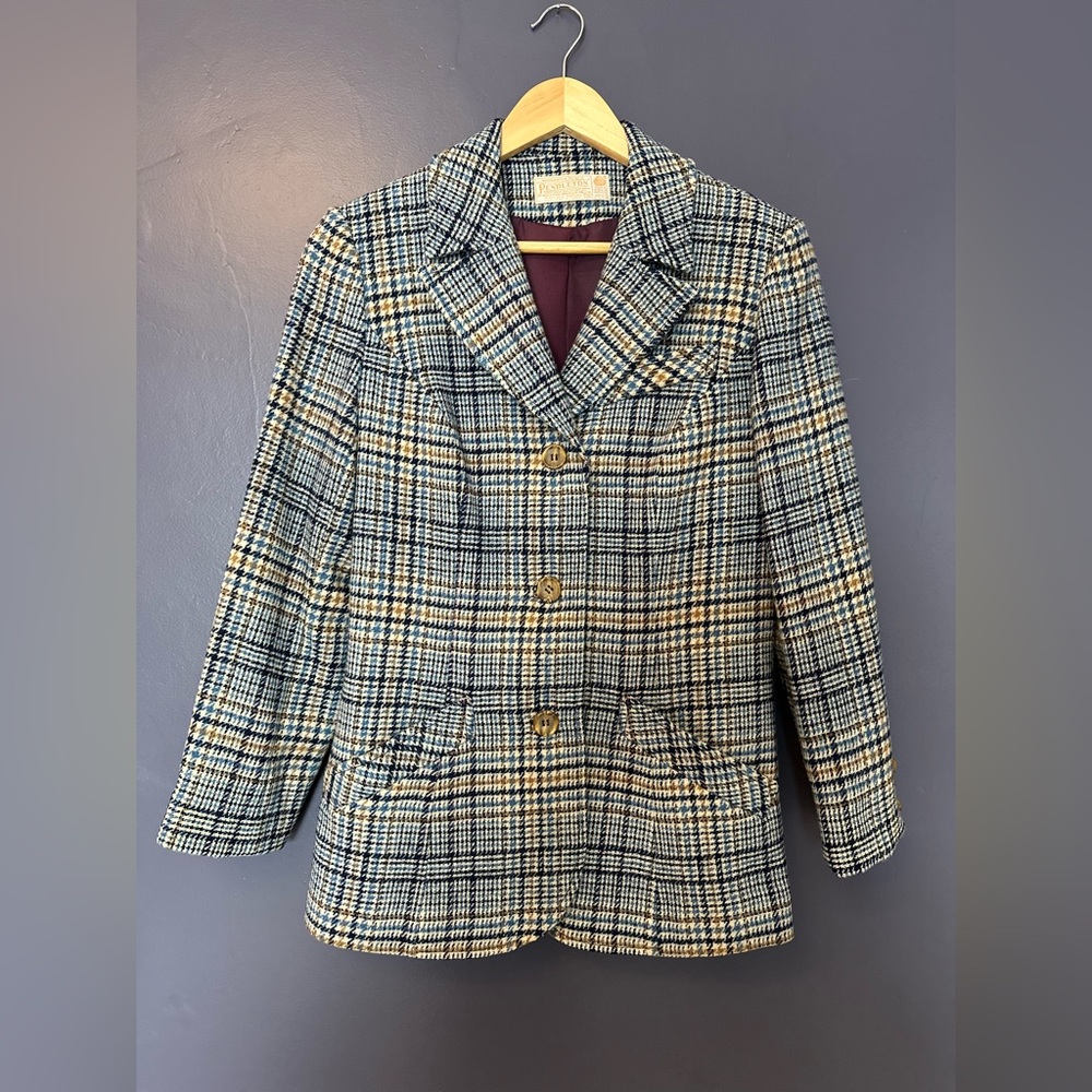PENDLETON Vintage 100% Wool Plaid Blazer Size 10 ALTERED- see listing